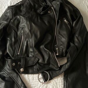 Bershka Black Leather Jacket never worn